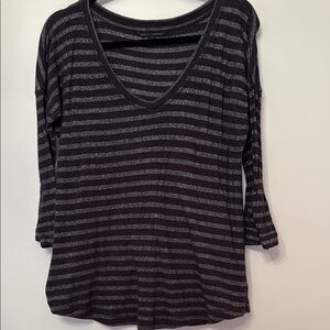 Banana Republic Black and Silver 3/4 Sleeve Tunic